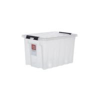 Ящик Rox Box п/п 580х390х350 мм с крышкой и клипсами, на роликах, прозрачный 18712